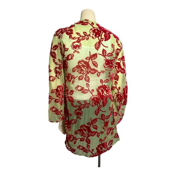 Urban Outfitters Kimono Wrap Cover Up Sheer Cardigan Festival Top Boho Burnout - Picture 7 of 10